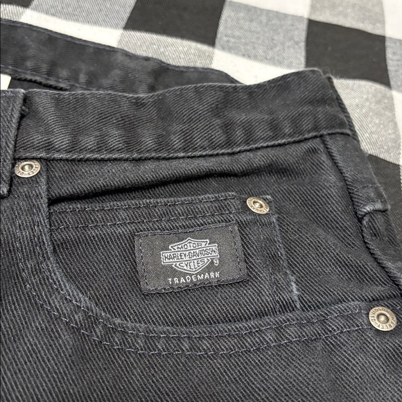 USA Harley Davidson Black Traditional Jeans Men Size 36 x 34 Long Cotton Tapered - Picture 4 of 11